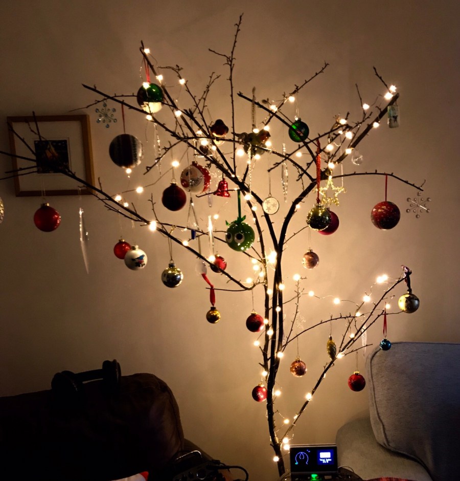 USB energy efficient lights on a modernist tree